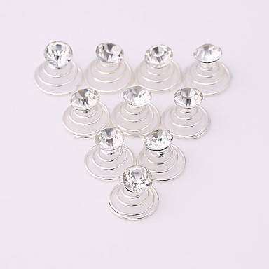 6 PCS BRIDAL HAIR JEWELLERY SET -  SPIRAL COILS WITH RHINESTONE  - HAIR ACCESSORY