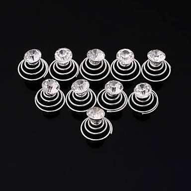 6 PCS BRIDAL HAIR JEWELLERY SET -  SPIRAL COILS WITH RHINESTONE  - HAIR ACCESSORY