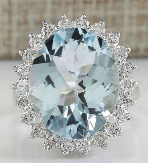 BEAUTIFUL BLUE TOPAZ CZ OVAL CUT RING CRAFTED IN HALLMARKED 925 SILVER - RING SIZE 10  ( R 3/4 )