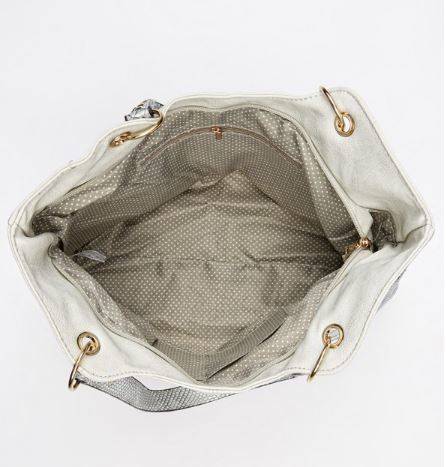 DESIGNER HANDBAG - MODA SCAPA - DOVE GREY - LARGE FULLY LINED SHOULDER BAG