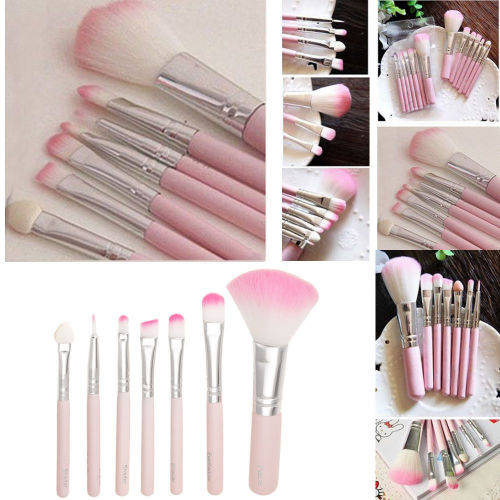 7 pcs HELLO KITTY PRETTY PINK MAKE-UP BRUSH KIT  -  PROFESSIONAL TOOLS FOR YOUR MAKE-UP RAGIME