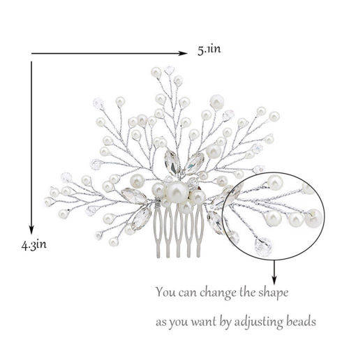 AWESOME GOLD BRIDAL FAUX PEARL FLORAL SPRAY HAIR COMB - AMAZING HAIR ACCESSORIES - ALSO IN SILVER