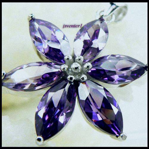 APPEALING AMETHYST CZ PENDANT SET IN 925 SOLID STERLING SILVER