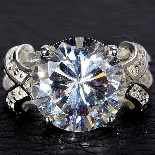 "WOW - CRAZY PRICE!" ROUND WHITE TOPAZ CZ RING CRAFTED IN HALLMARKED 925 STERLING SILVER
