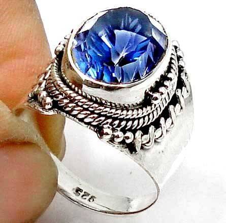 GENUINE TANZANITE MYSTIC TOPAZ RING CRAFTED IN HALLMARKED .925 STERLING SILVER