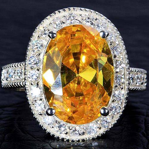 "PUT SOME SUNSHINE IN YOUR LIFE!" OVAL CITRINE QUARTZ RING CRAFTED IN HALLMARKED 925 STERLING SILVER