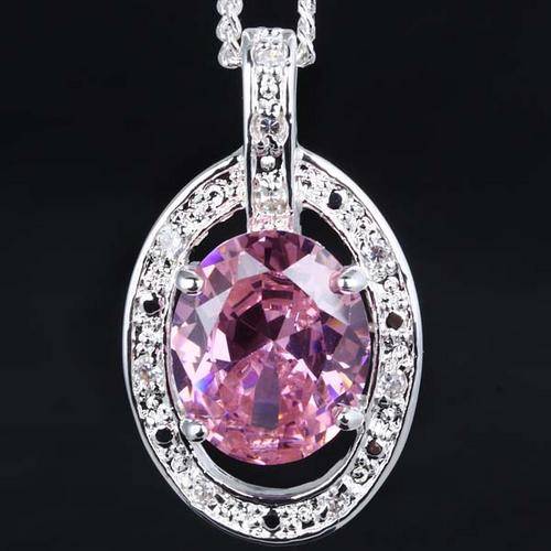"STOCK CLEARANCE - GREAT PRICES!" PINK QUARTZ & WHITE QUARTZ PENDANT & CHAIN