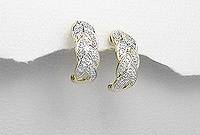 GENUINEWHITE DIAMOND EARRINGS CRAFTED IN GOLD VERMEIL
