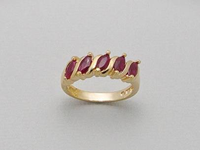 "RRP R4395" GENUINE MARQUISE RUBY GEMSTONE RING CRAFTED IN 14K ITALIAN GOLD VERMEIL