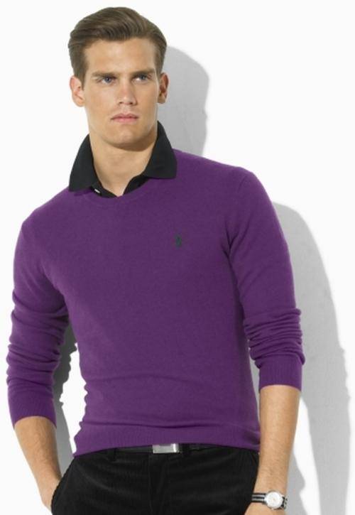 Men's POLO Jersey (Purple) XL Round Neck