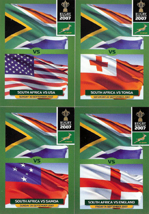 2011 Rugby World Cup - All 4 Pool Cards No 103/104/105/106 New