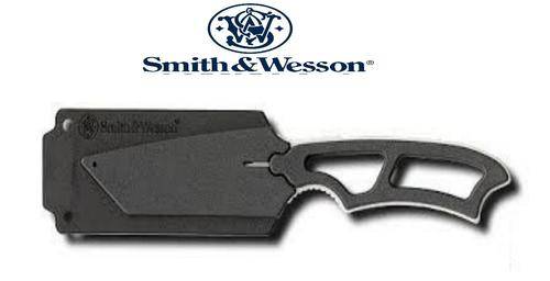 SMITH & WESSON SW-990 NECK KNIFE / HARD SHEATH / EMERGENCY & WHISTLE!!!