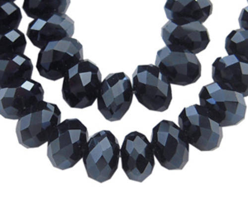 Crystal Cut glass beads - 12mm -  Black - SOLD PER STRAND - Beautiful