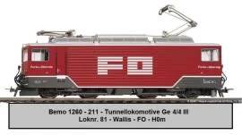 Class Ge 4/4 III 82 of the Furka-Oberalp-Bahn  - H0m G (BEMO1260)(Bemo)
