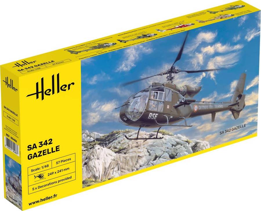 Aerospatiale SA 342Gazelle- 1/48 Scale (HEL80486)(Heller)