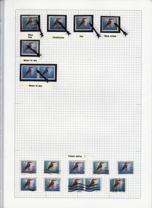 RSA 1964: REDRAWN DESIGNS 1/2c VARIETIES AND COLOUR SHIFTS
