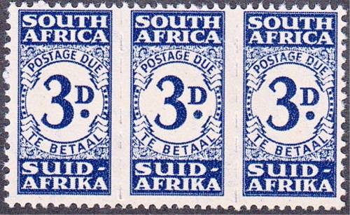 UNION OF SA 1932: 3d POSTAGE DUE UNIT OF 3 MNH (SACC 32)