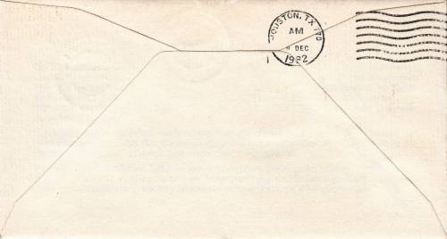 RSA 1982: SAA COVER NO 37 - 1st FLIGHT BOEING 747SP  JHB - HOUSTON (SMALL HOUSTON CDX WAVE LINES)