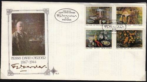 RSA 1985:OFFICIAL FDC 4.11 - PAINTINGS BY FRANS DAVID OERDER