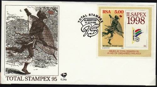 RSA 1995: OFFICIAL FDC 6.24a - ILSAPEX MINISHEET ISSUED AT ALBERTON STAMPEX