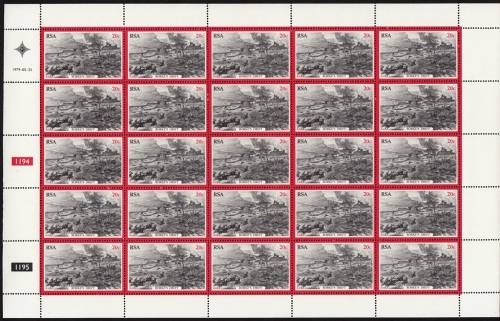 RSA 1979: CENTENARY OF THE ZULU WAR 20c FULL SHEET OF 25 MNH (SACC465)