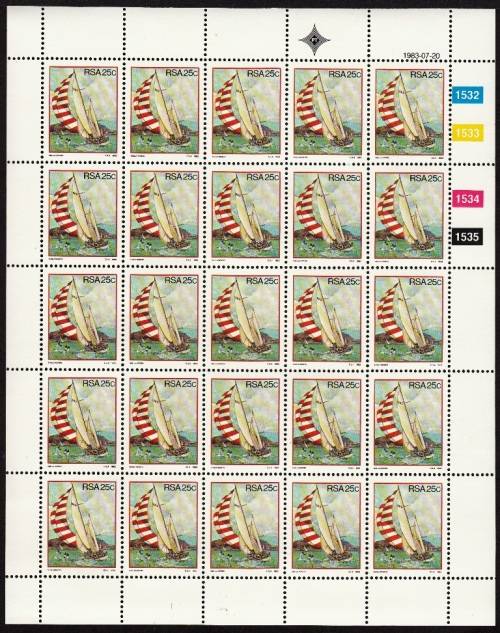 RSA 1983: SPORT 25c FULL SHEET OF 25 MNH (SACC551)