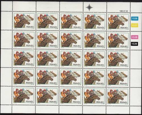 RSA 1983: SPORT 40c FULL SHEET OF 25 MNH (SACC552)