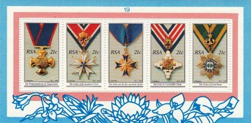 RSA 1990: MINIATURE SHEET#19 - THE NATIONAL ORDERS OF S.A. MNH (SACC 740)