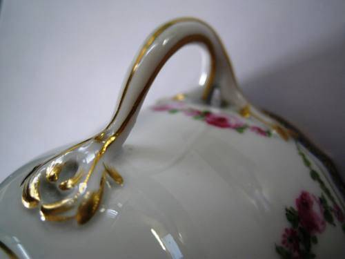 MEISSEN TRIO Floral Hand Painted Cobalt Gold Porcelain Germany Vintage