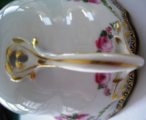 MEISSEN TRIO Floral Hand Painted Cobalt Gold Porcelain Germany Vintage