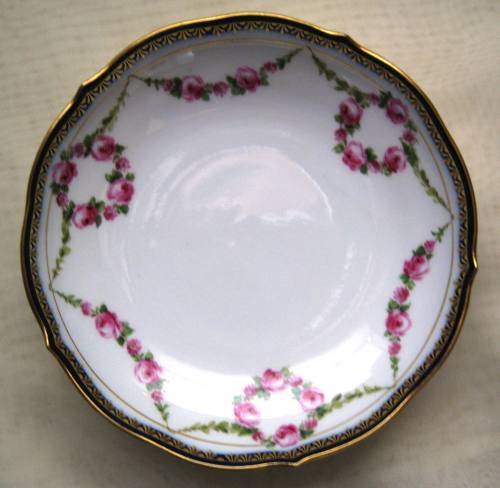 MEISSEN TRIO Floral Hand Painted Cobalt Gold Porcelain Germany Vintage