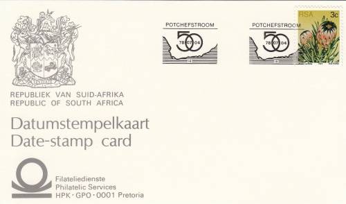 RSA DATE-STAMP CARD 1978: POTCHEFSTROOM 50