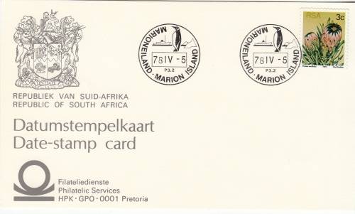 RSA DATE-STAMP CARD 1978: MARION ISLAND