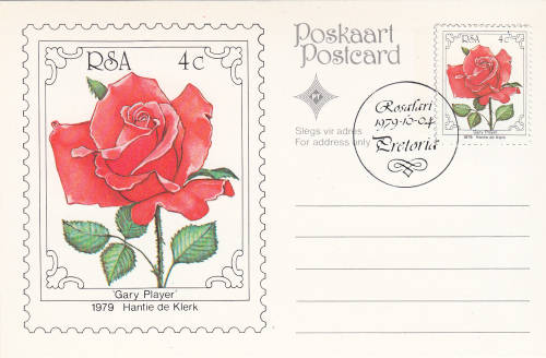RSA POSTCARD 1979 `GARY PLAYER` ROSE CTO