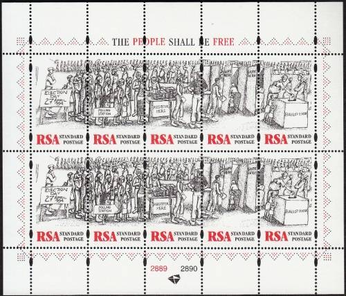RSA  1997: FREEDOM DAY FULL SHEET OF 10 MNH (SACC 1014)