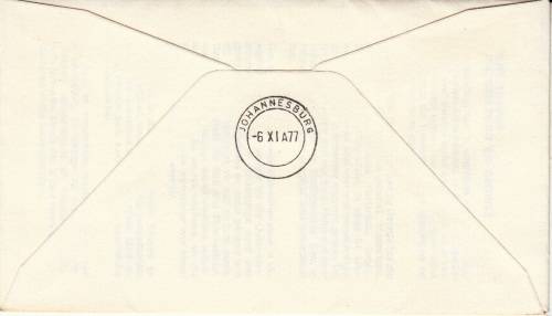 RSA 1977: SAA COVER NO 28 - CAPE TOWN VIA GEORGE TO JOHANNESBURG