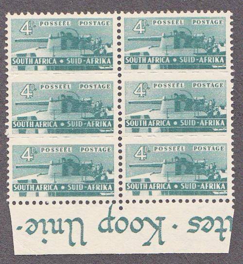 SA WAR EFFORT 1942 4d BLOCK OF 6 MNH (SACC 100)