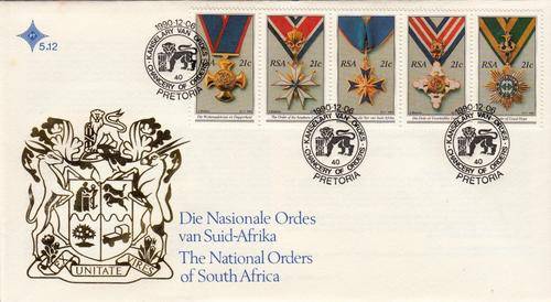 RSA FDC#5.12 1990: THE NATIONAL ORDERS OF SA
