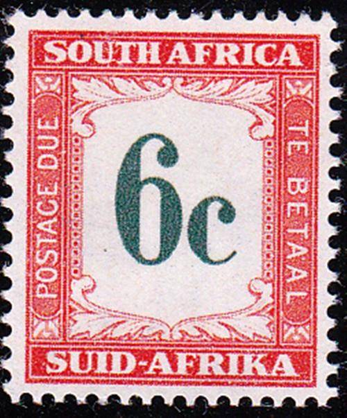 RSA 1961: 6c POSTAGE DUE STAMP  MNH (SACC48)