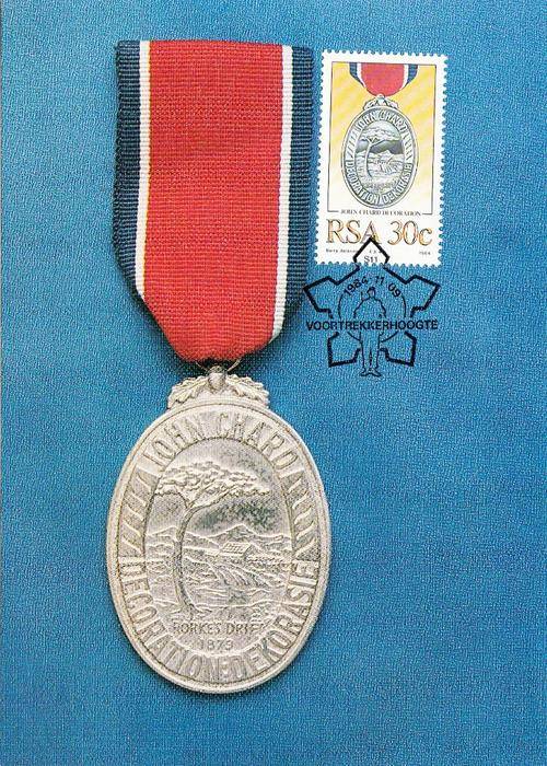 RSA POSTCARD 1984: 30c MILITARY DECORATION MEDAL: JOHN CHARD UNUSED