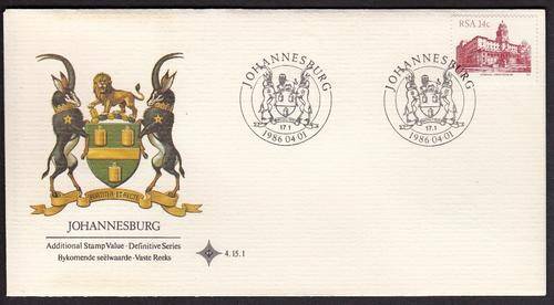 RSA OFFICIAL FDC 4.15.1 1986: JOHANNESBURG