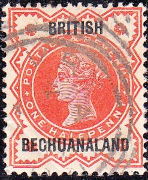 BRITISH BECHUANALAND 1887: QV OVERPRINTED: 1/2d USED (SACC 9)