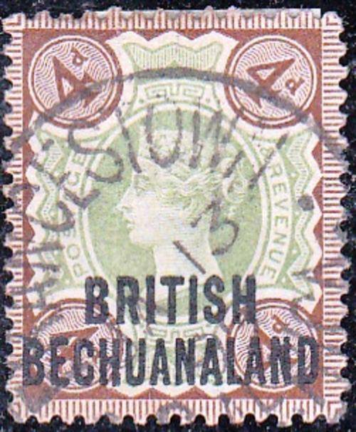 BRITISH BECHUANALAND 1891: QV OVERPRINTED: 4d USED (SACC 35)