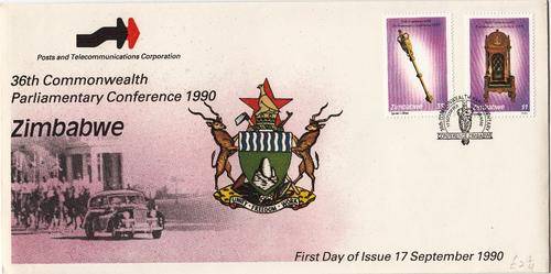ZIMBABWE FDC 1990: 36th COMMONWEALTH PARLIAMENTARY CONFERENCE - UNADDRESSED