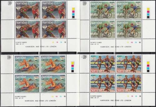 NAMIBIA  1996: OLYMPIC GAMES ATLANTA FULL SET CONTROL BLOCKS OF 4 CYL-B MNH (SACC 153-156)
