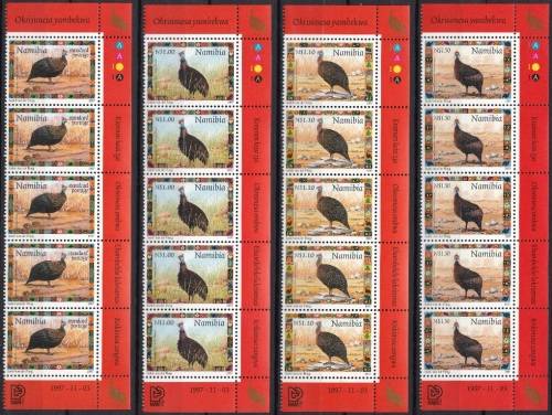 NAMIBIA 1997: CHRISTMAS ISSUE FULL SET CONTROL BLOCKS OF 4 CYL 1A MNH (SACC 227-230)