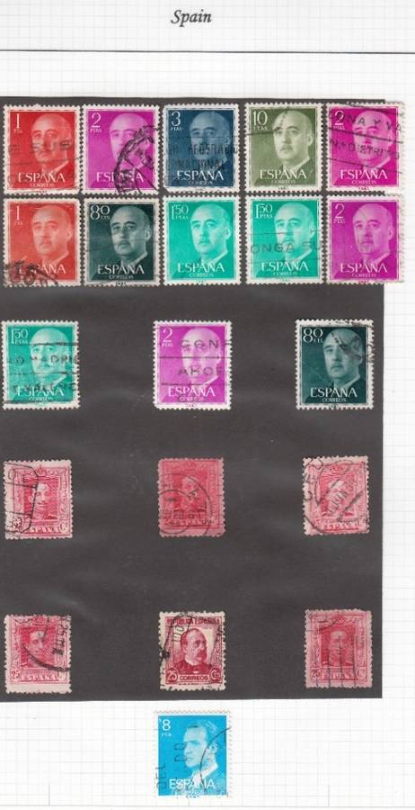 WORLD STAMPS - SPAIN - 95 USED STAMPS
