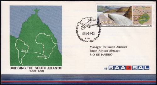 RSA 1990: SAA COVER NO 48 - BRIDGING THE SOUTH ATLANTIC JHB - RIO DE JANEIRO