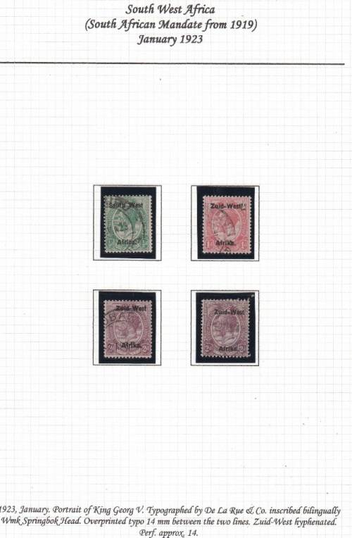 SWA 1923: KING GEORGE V ½d,1d and 2x2d  USED (SACC1-3)