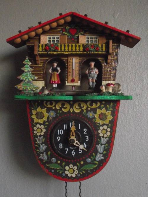 BLACK FOREST Baby Wall Clock/Barometer Vintage German